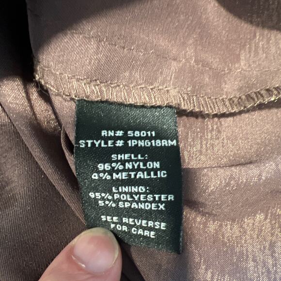 JAX BRONZE Brown Lace Exquisite Cocktail Metallic Thread Cap Sleeve Dress size 8 - Picture 9 of 10